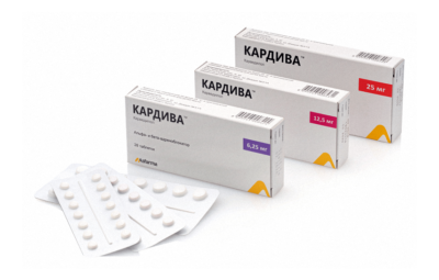 КАРДИВА таблетки 6,25мг N28