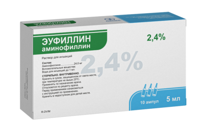 ЭУФИЛЛИН раствор для инъекций 10мл 2,4% N10