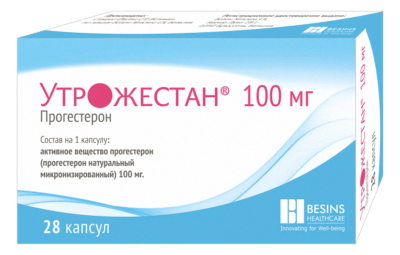 УТРОЖЕСТАН капсулы 100мг N28